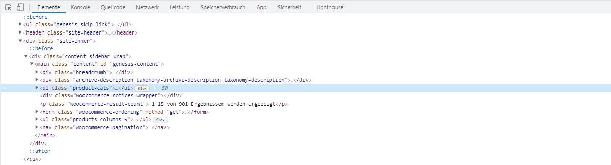 Unterkategorien von Produkten visuell trennen in WooCommerce