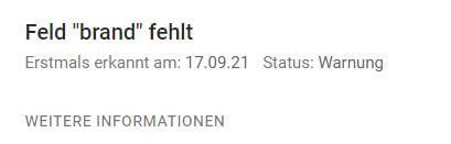 Feld "brand" fehlt