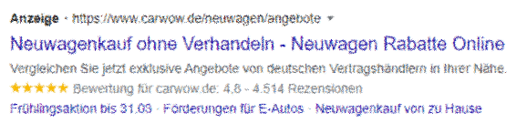 Beispiel: Werbeplatz bei Google