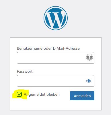 "Angemeldet bleiben" beim WordPress-Login